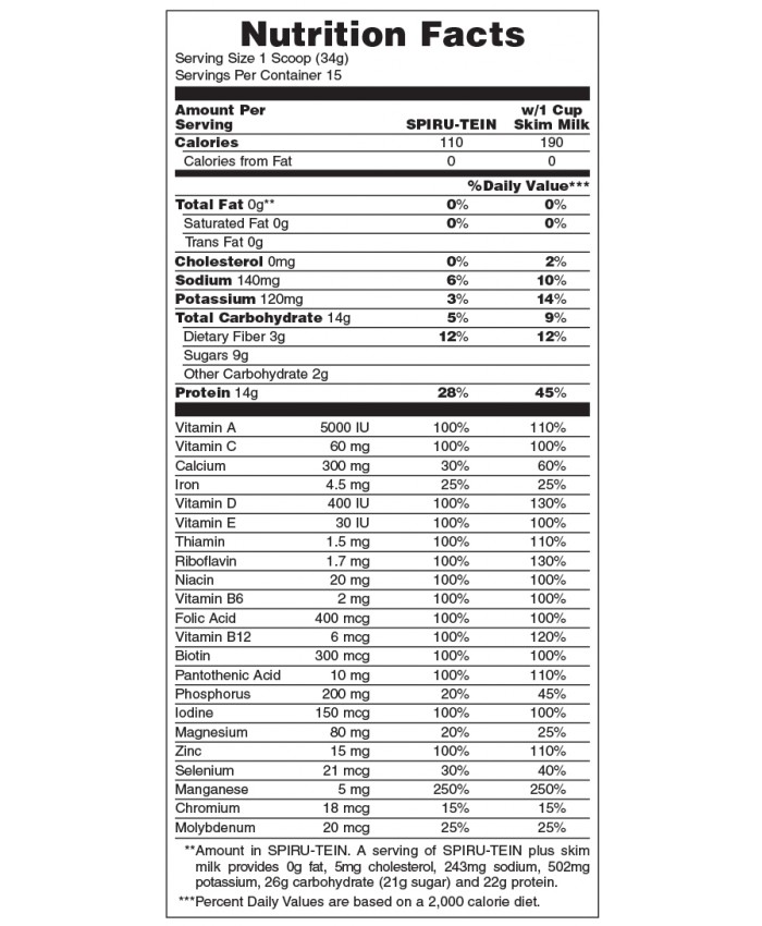 Nature's Plus Spiru-Tein Peaches & Cream 510gr